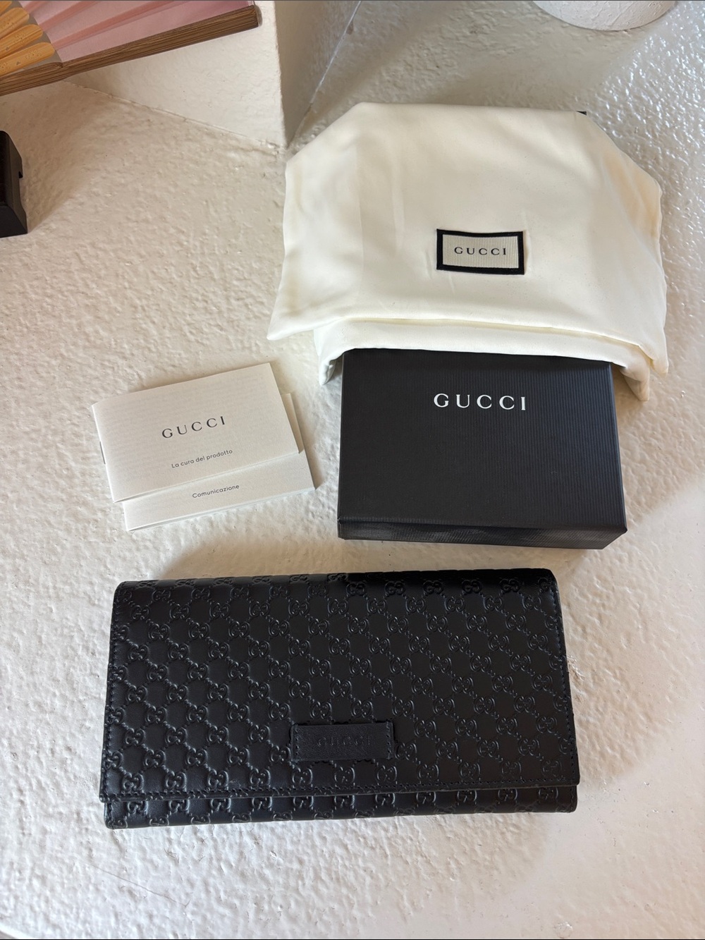 Authentic Gucci Black Signature Leather Continental Wallet
